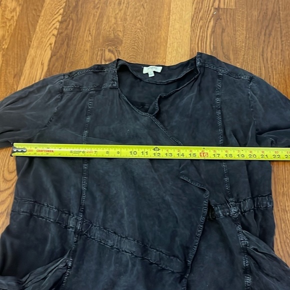 Umgee Drapey Lagenlook Black Open Front Long-Sleeve Cardigan Jacket Size Small - Picture 9 of 10